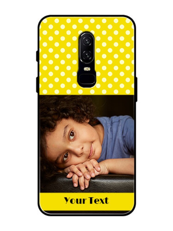 Custom OnePlus 6 Custom Glass Phone Case  - Bright Yellow Case Design