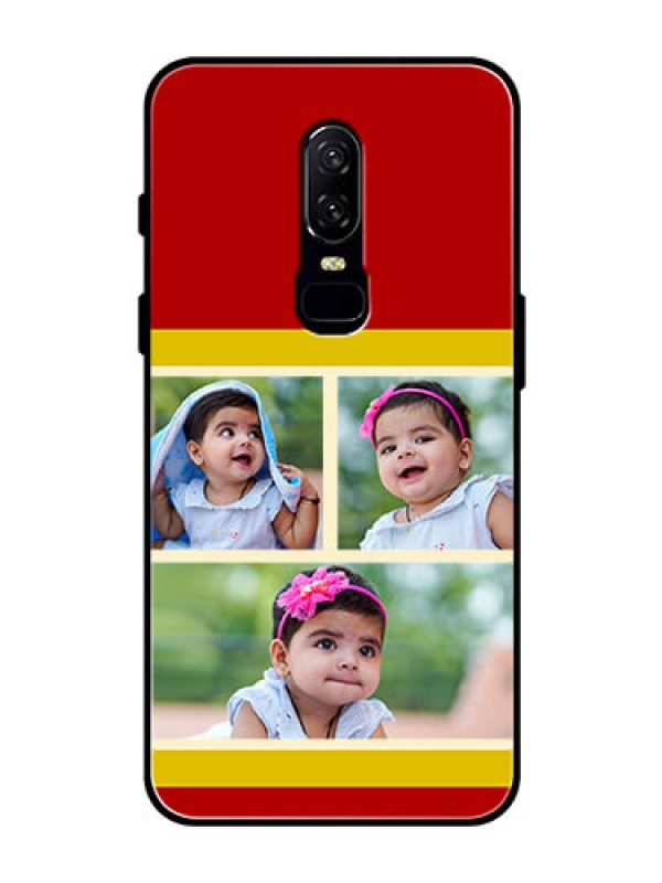Custom OnePlus 6 Custom Glass Mobile Case  - Multiple Pic Upload Design
