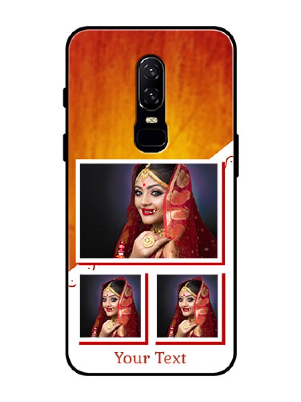 Custom OnePlus 6 Custom Glass Phone Case  - Wedding Memories Design  