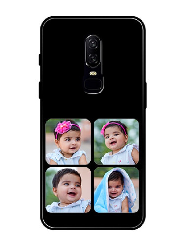 Custom OnePlus 6 Photo Printing on Glass Case  - Multiple Pictures Design