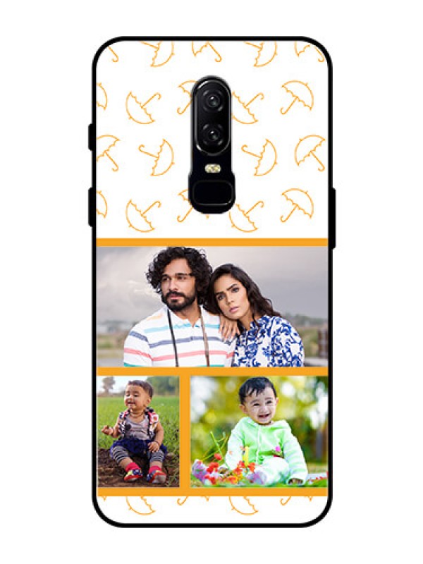Custom OnePlus 6 Custom Glass Mobile Case  - Yellow Pattern Design