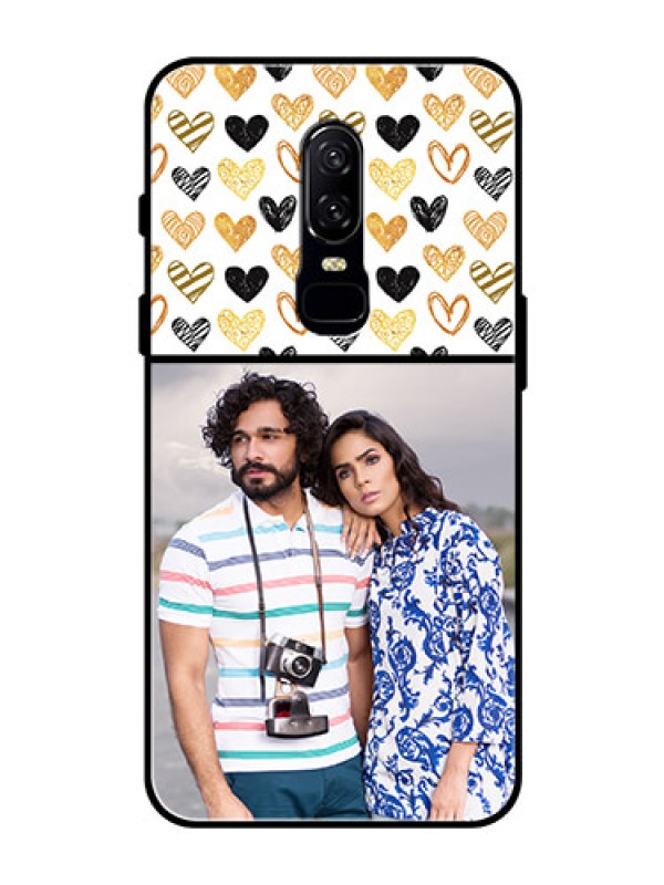 Custom OnePlus 6 Photo Printing on Glass Case  - Love Symbol Design