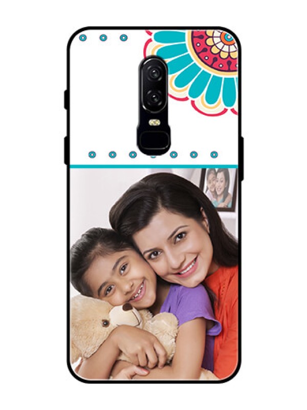 Custom OnePlus 6 Custom Glass Phone Case  - Flower Design