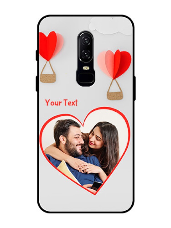 Custom OnePlus 6 Custom Glass Mobile Case  - Parachute Love Design