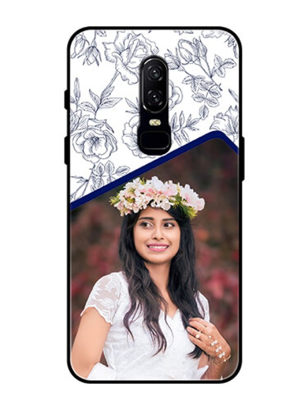 Custom OnePlus 6 Personalized Glass Phone Case  - Premium Floral Design