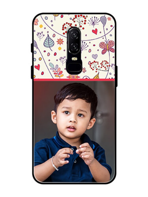 Custom OnePlus 6 Custom Glass Mobile Case  - Premium Floral Design