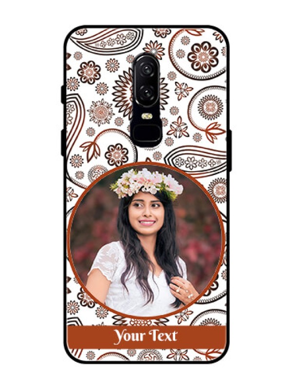 Custom OnePlus 6 Custom Glass Mobile Case  - Abstract Floral Design 