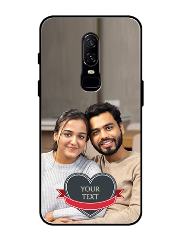 Custom OnePlus 6 Custom Glass Phone Case  - Just Married Couple Design