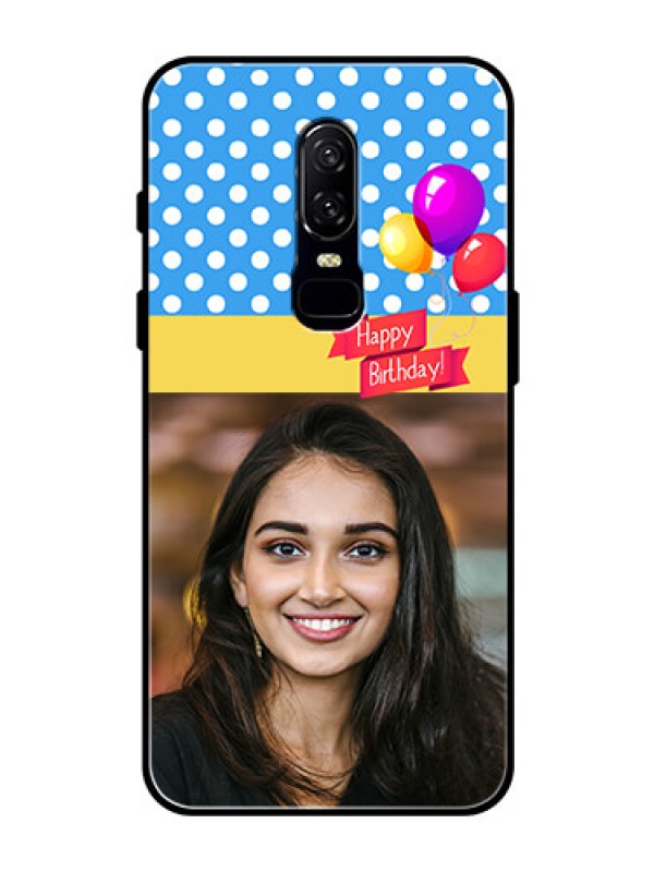 Custom OnePlus 6 Custom Glass Mobile Case  - Happy Birthday Design