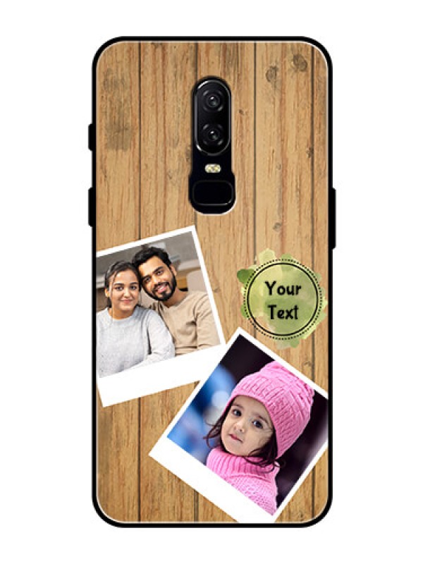 Custom OnePlus 6 Custom Glass Phone Case  - Wooden Texture Design