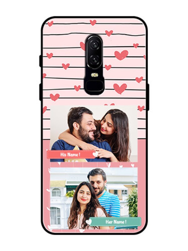 Custom OnePlus 6 Custom Glass Mobile Case  - Photo with Heart Design