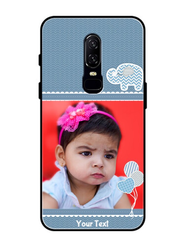 Custom OnePlus 6 Photo Printing on Glass Case  - with Kids Pattern Design