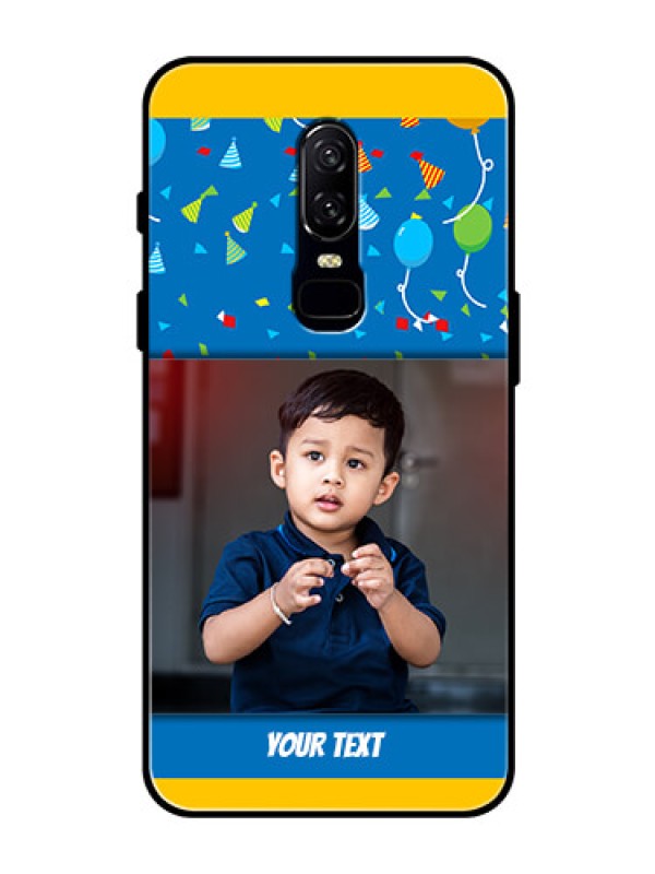 Custom OnePlus 6 Custom Glass Mobile Case  - Birthday Wishes Design