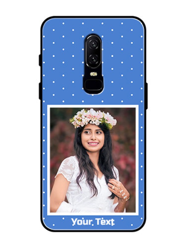 Custom OnePlus 6 Photo Printing on Glass Case  - Polka dots design