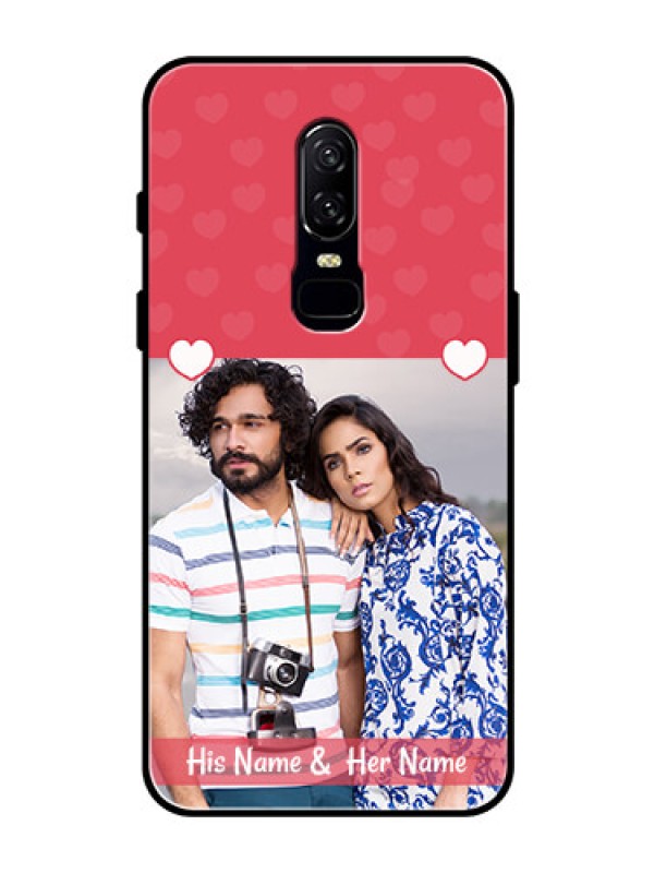 Custom OnePlus 6 Photo Printing on Glass Case  - Simple Love Design
