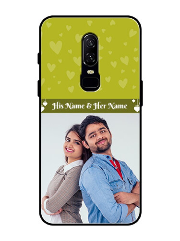 Custom OnePlus 6 Custom Glass Phone Case  - You & Me Heart Design