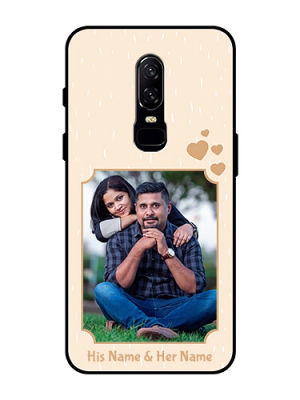 Custom OnePlus 6 Custom Glass Phone Case  - with confetti love design 