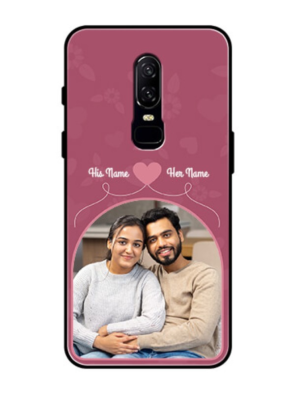 Custom OnePlus 6 Photo Printing on Glass Case  - Love Floral Design