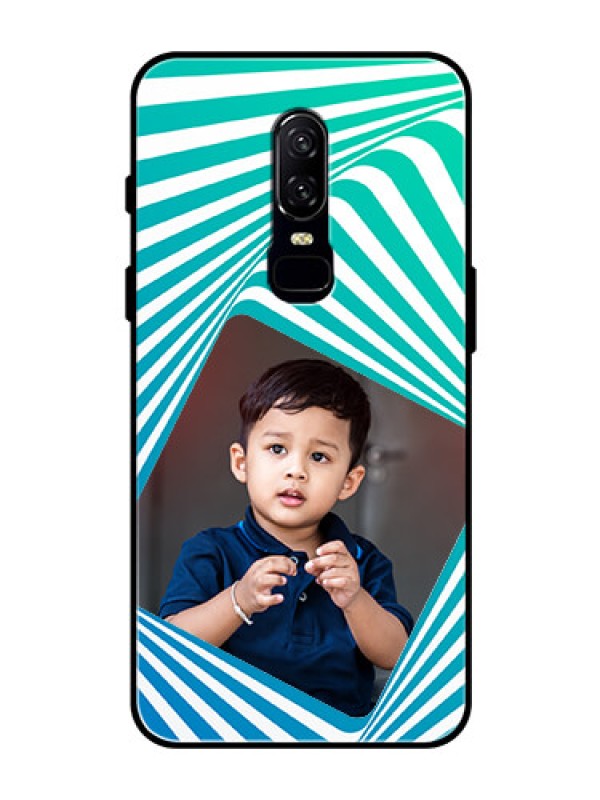 Custom OnePlus 6 Personalized Glass Phone Case  - Abstract Spiral Design