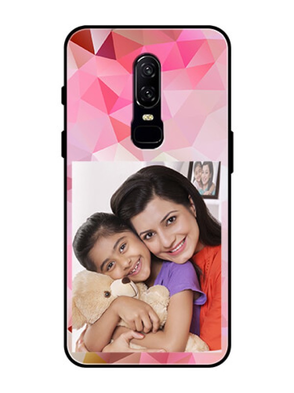 Custom OnePlus 6 Photo Printing on Glass Case  - Abstract Triangle Design
