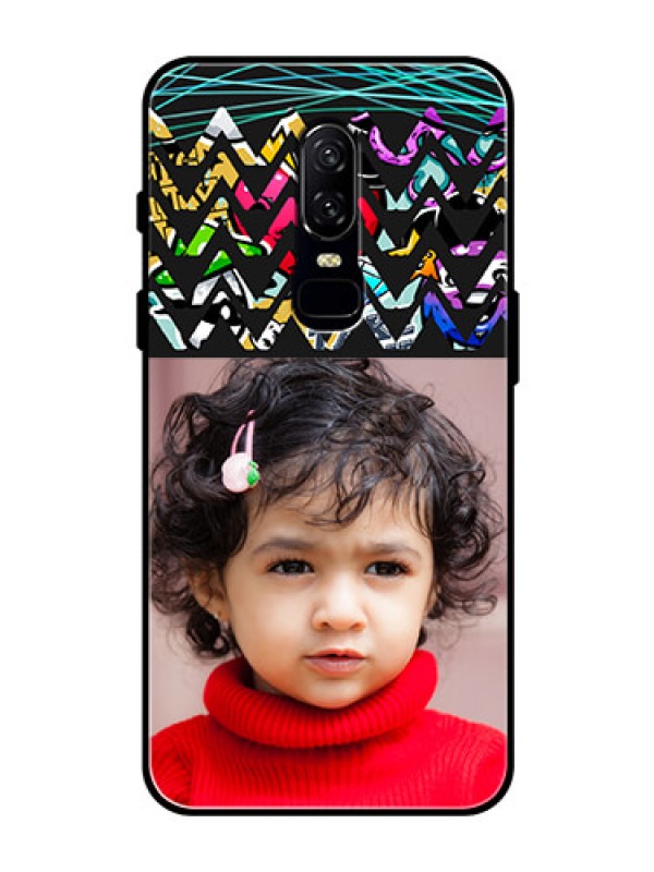 Custom OnePlus 6 Personalized Glass Phone Case  - Neon Abstract Design