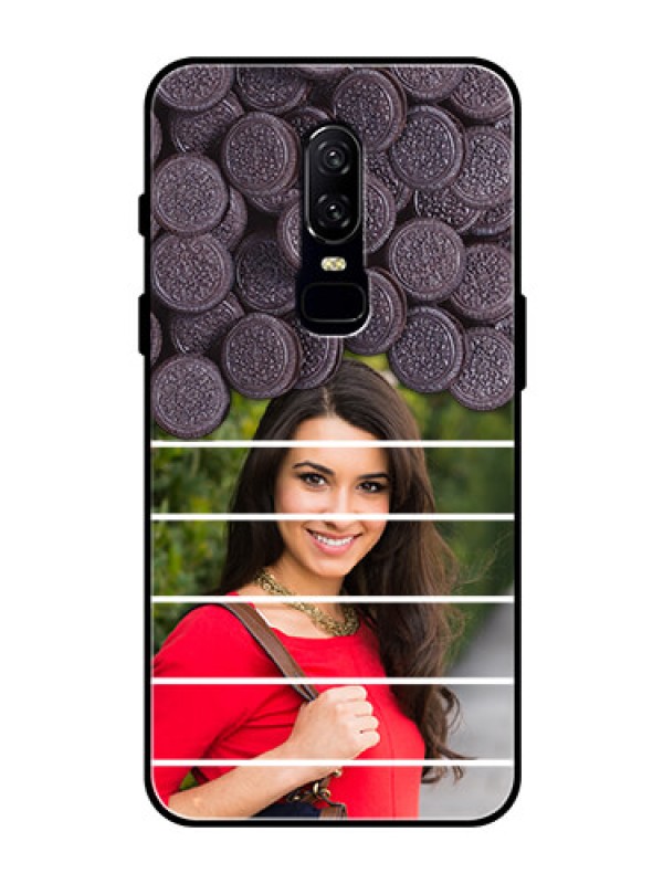 Custom OnePlus 6 Custom Glass Phone Case  - with Oreo Biscuit Design