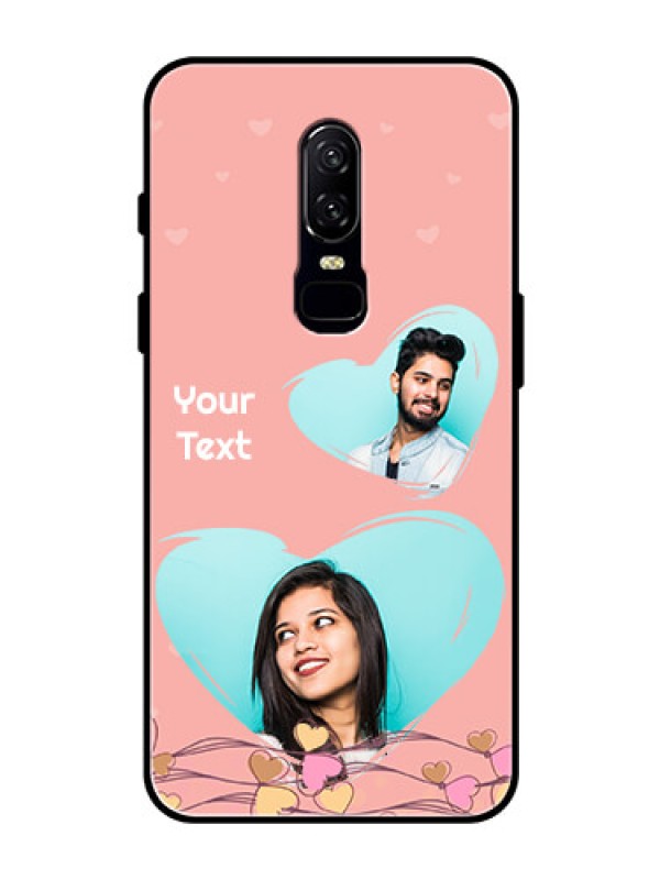 Custom OnePlus 6 Custom Glass Mobile Case  - Love Doodle Design