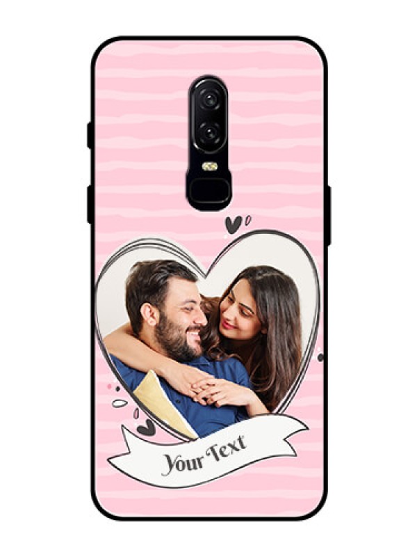 Custom OnePlus 6 Custom Glass Phone Case  - Vintage Heart Design