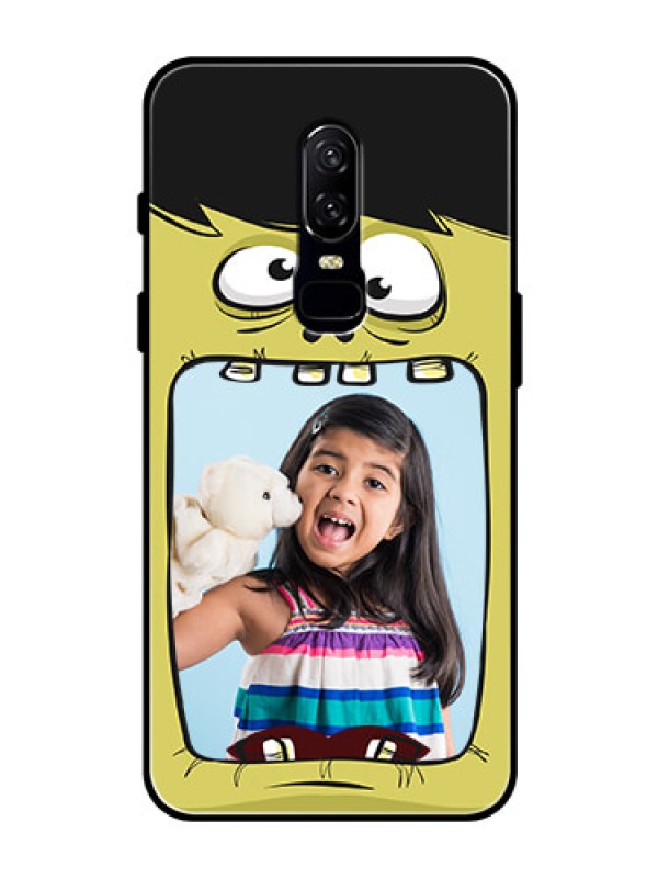 Custom OnePlus 6 Personalized Glass Phone Case  - Cartoon monster back case Design
