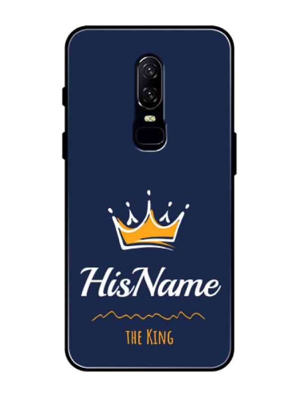 Custom Oneplus 6 Glass Phone Case King with Name