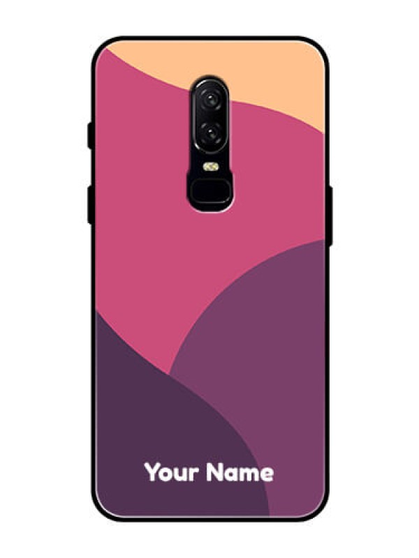 Custom OnePlus 6 Custom Glass Phone Case - Mixed Multi-colour abstract art Design