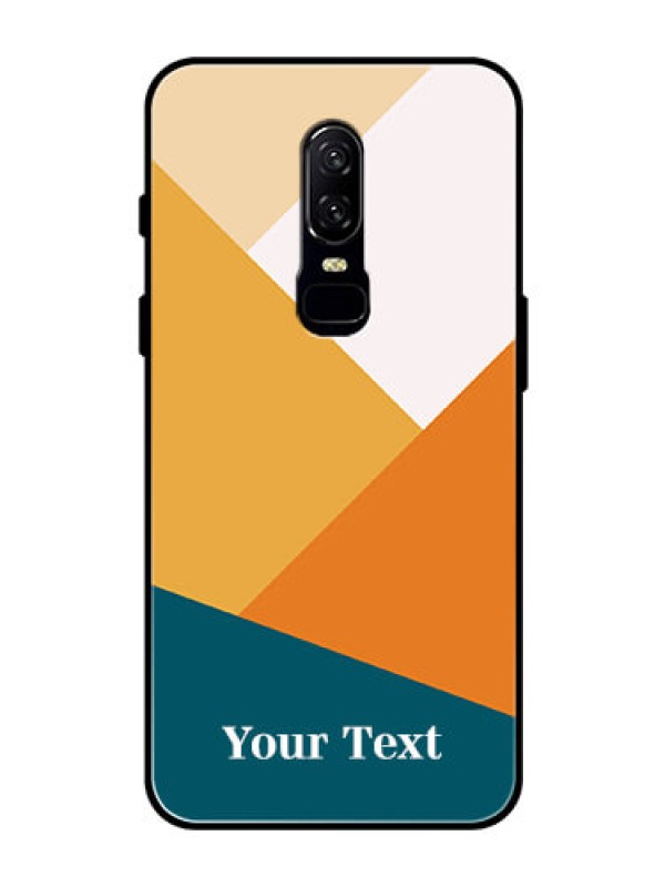 Custom OnePlus 6 Personalized Glass Phone Case - Stacked Multi-colour Design