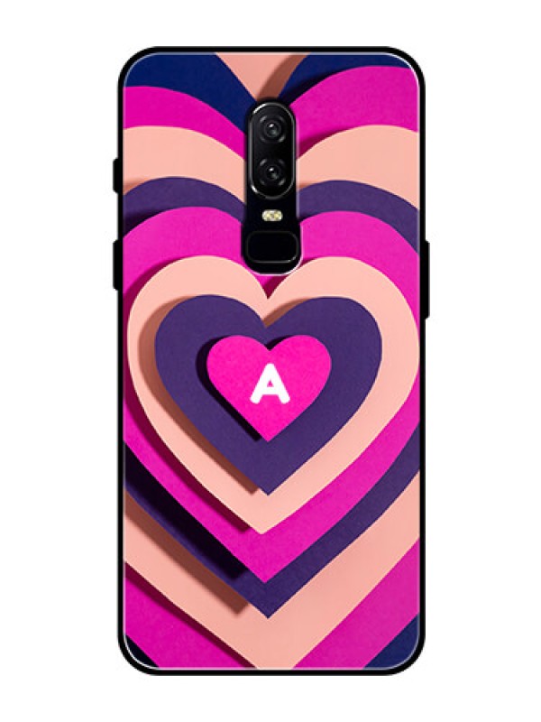 Custom OnePlus 6 Custom Glass Mobile Case - Cute Heart Pattern Design