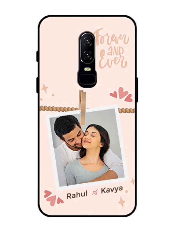 Custom OnePlus 6 Custom Glass Phone Case - Forever and ever love Design