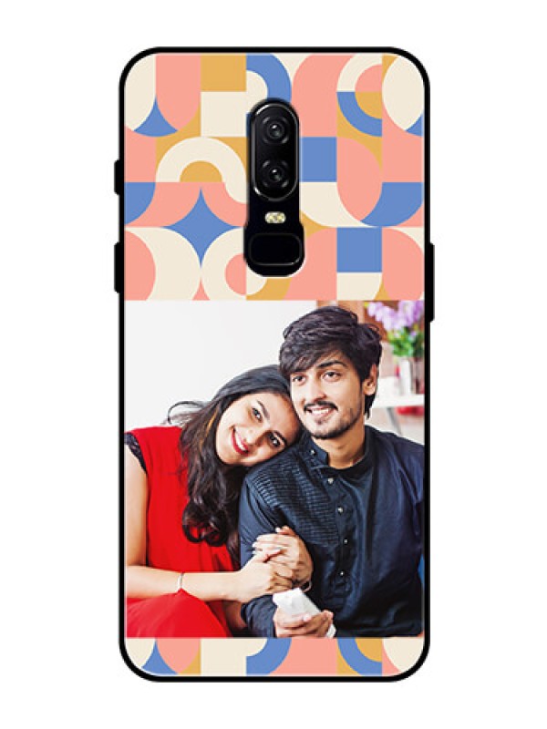 Custom OnePlus 6 Photo Printing on Glass Case - Semi-circle Maze Pattern Design