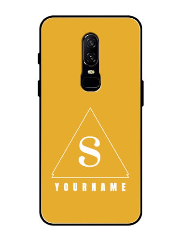 Custom OnePlus 6 Personalized Glass Phone Case - simple triangle Design