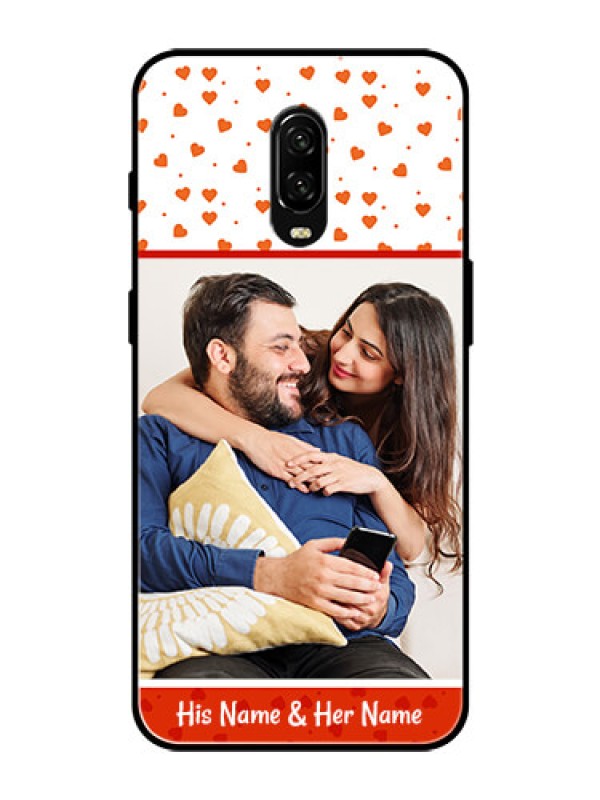 Custom OnePlus 6T Custom Glass Phone Case  - Orange Love Symbol Design