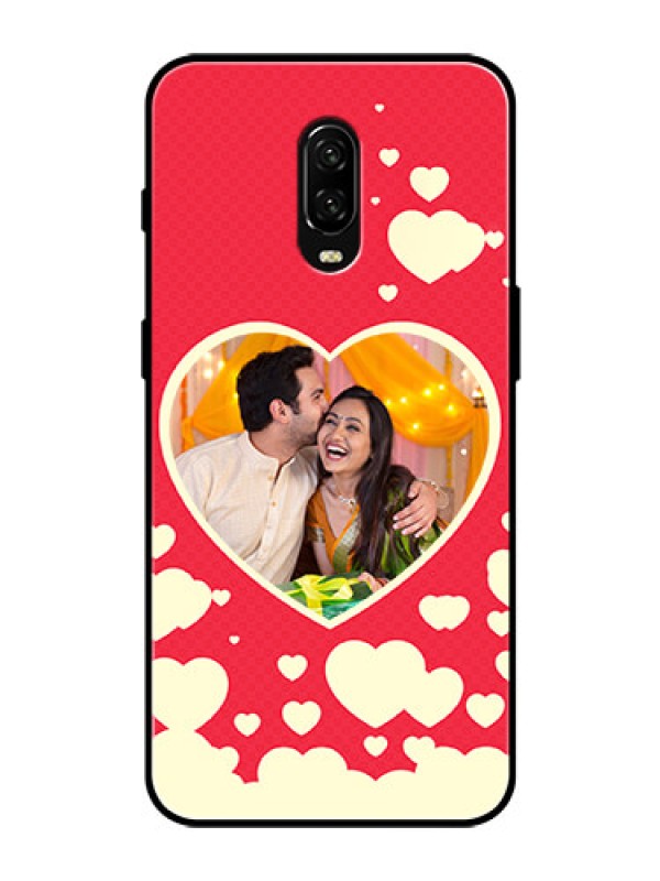 Custom OnePlus 6T Custom Glass Mobile Case  - Love Symbols Phone Cover Design