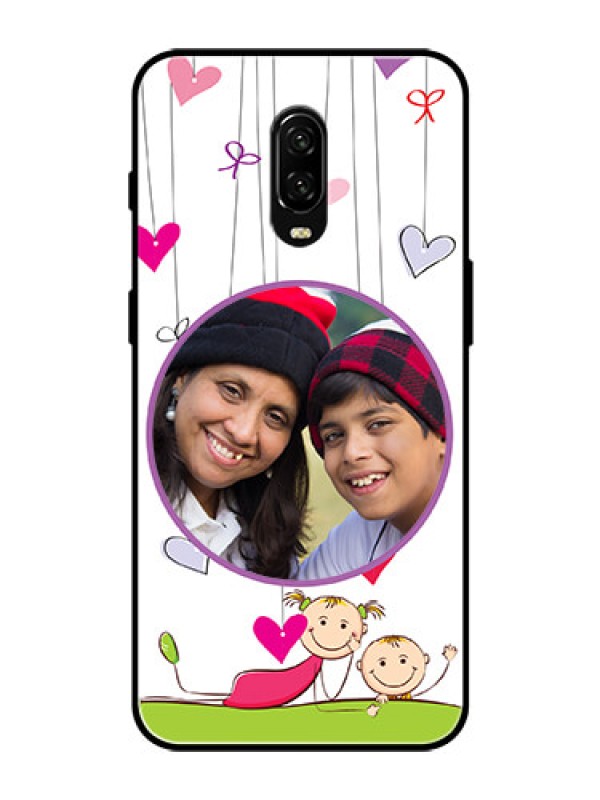 Custom OnePlus 6T Photo Printing on Glass Case  - Cute Kids Phone Case Design