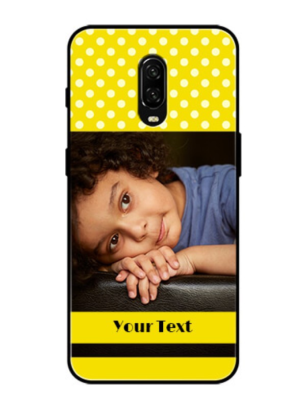 Custom OnePlus 6T Custom Glass Phone Case  - Bright Yellow Case Design