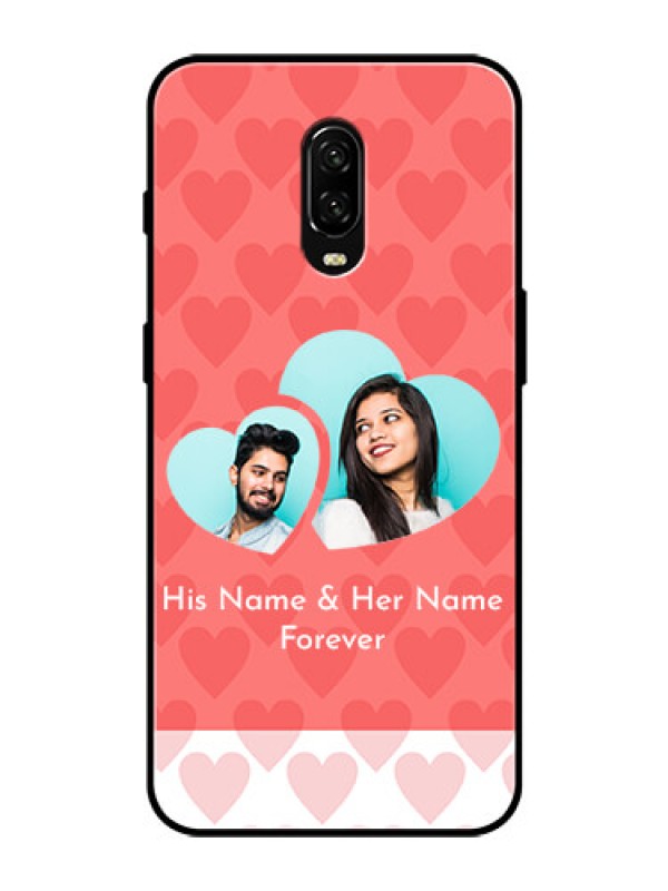 Custom OnePlus 6T Personalized Glass Phone Case  - Couple Pic Upload Design