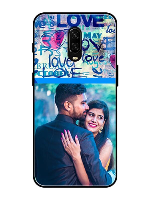 Custom OnePlus 6T Custom Glass Mobile Case  - Colorful Love Design