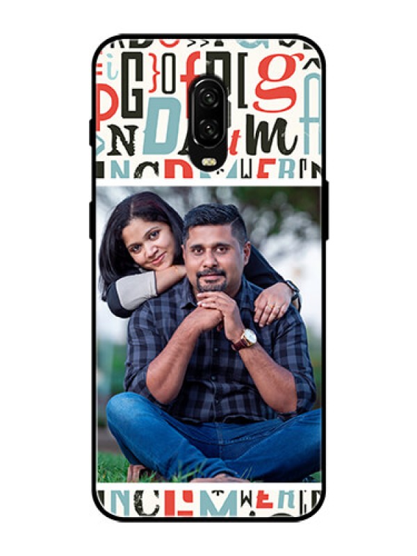 Custom OnePlus 6T Personalized Glass Phone Case  - Alphabet Design