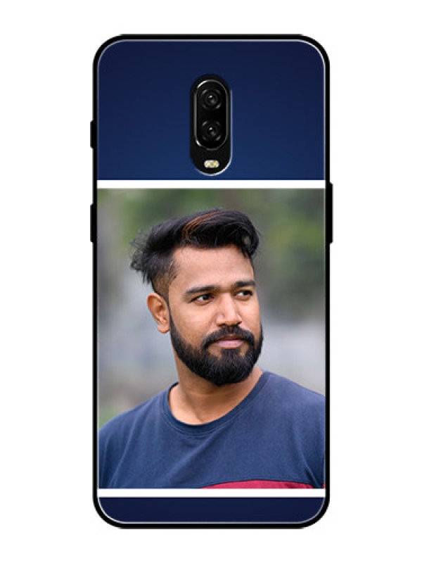 Custom OnePlus 6T Personalized Glass Phone Case  - Simple Royal Blue Design