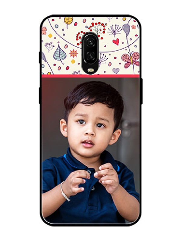 Custom OnePlus 6T Custom Glass Mobile Case  - Premium Floral Design