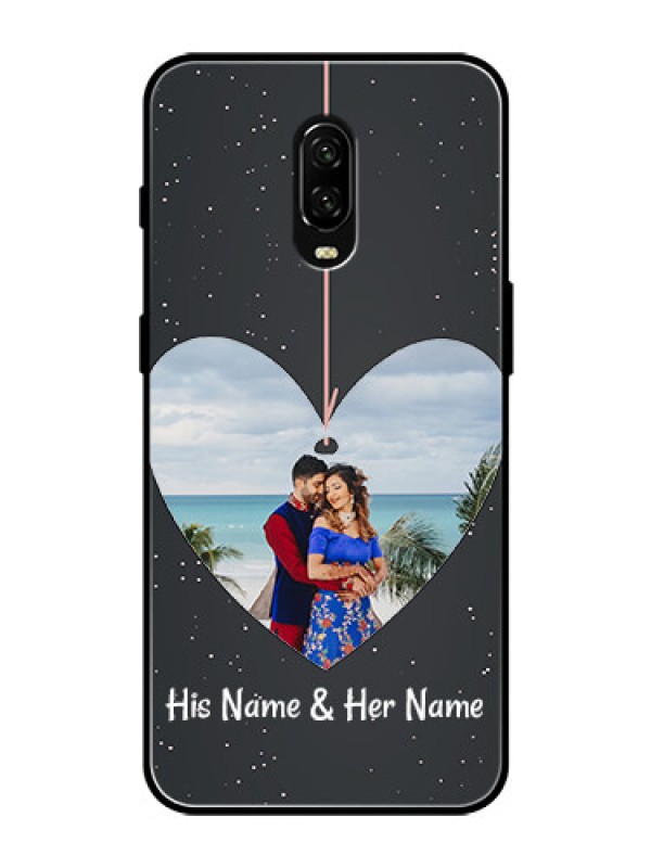 Custom OnePlus 6T Custom Glass Phone Case  - Hanging Heart Design