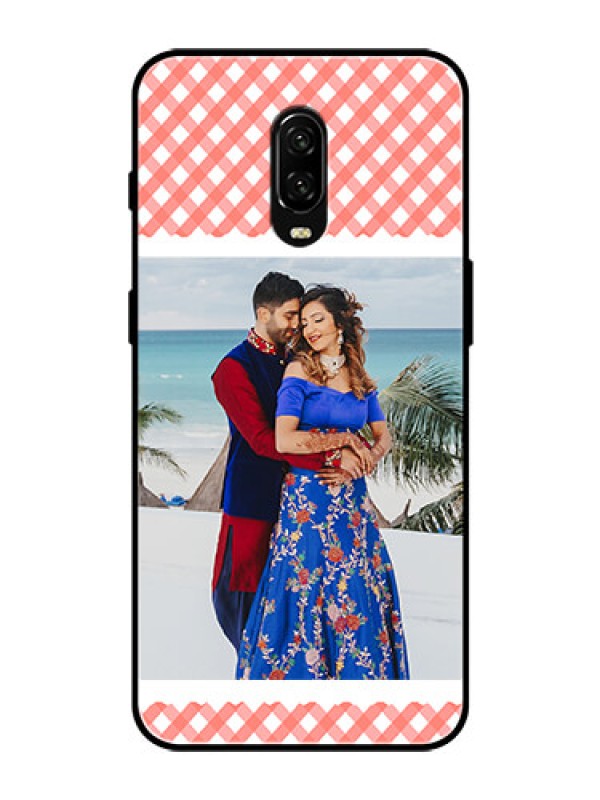 Custom OnePlus 6T Personalized Glass Phone Case  - Pink Pattern Design