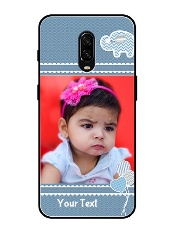 Custom OnePlus 6T Photo Printing on Glass Case  - with Kids Pattern Design