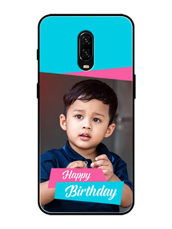 Custom OnePlus 6T Personalized Glass Phone Case  - Image Holder with 2 Color Design
