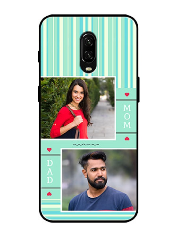 Custom OnePlus 6T Custom Glass Phone Case  - Mom & Dad Pic Design